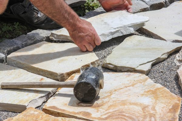 Stone Sidewalk Installation in Magnolia